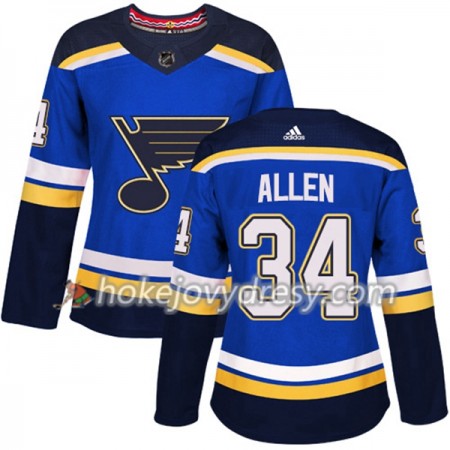Dámské Hokejový Dres St. Louis Blues Jake Allen 34 Adidas 2017-2018 Modrá Authentic